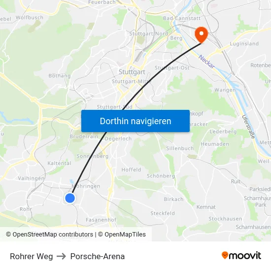 Rohrer Weg to Porsche-Arena map