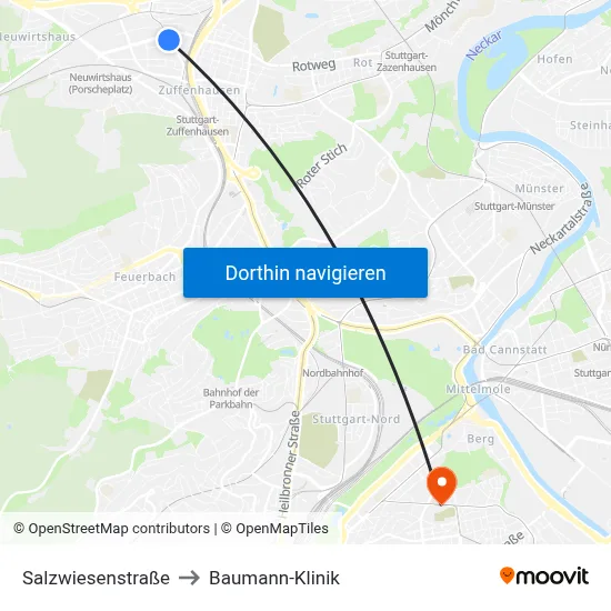 Salzwiesenstraße to Baumann-Klinik map