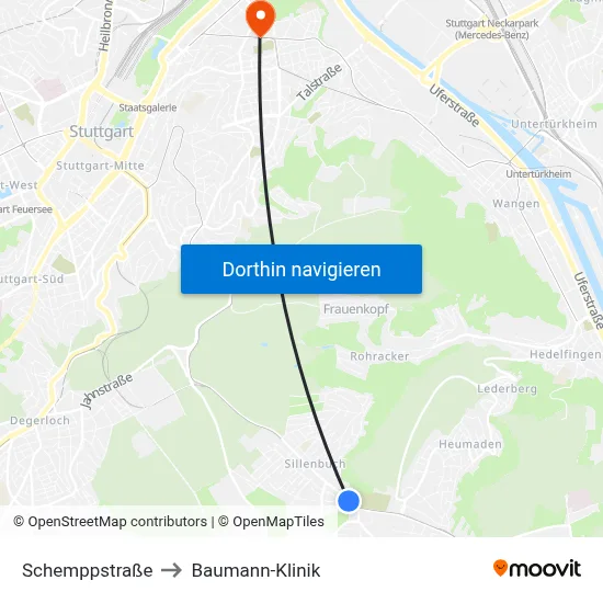 Schemppstraße to Baumann-Klinik map