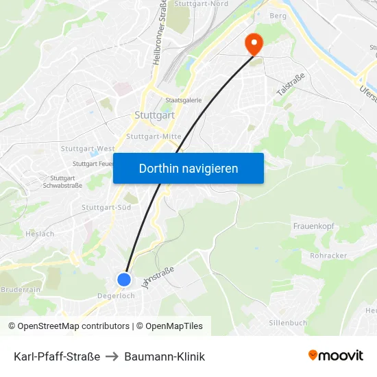 Karl-Pfaff-Straße to Baumann-Klinik map
