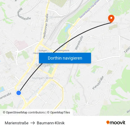Marienstraße to Baumann-Klinik map