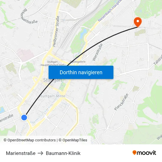 Marienstraße to Baumann-Klinik map