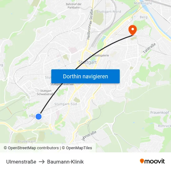 Ulmenstraße to Baumann-Klinik map