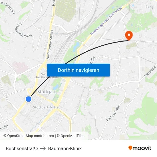 Büchsenstraße to Baumann-Klinik map