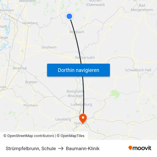 Strümpfelbrunn, Schule to Baumann-Klinik map