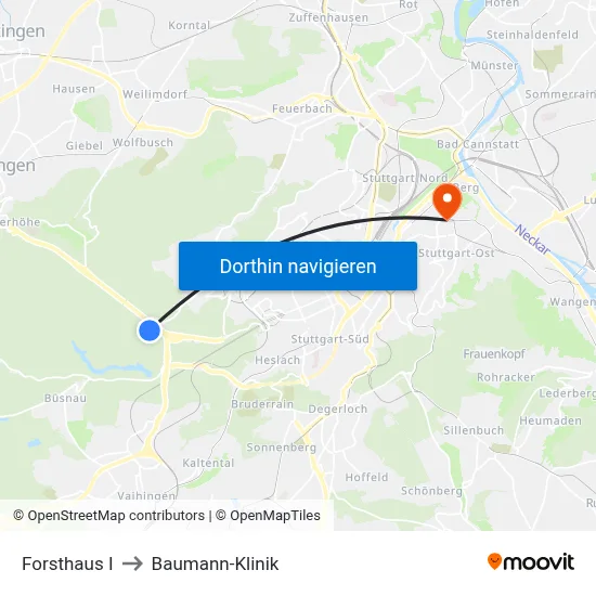 Forsthaus I to Baumann-Klinik map