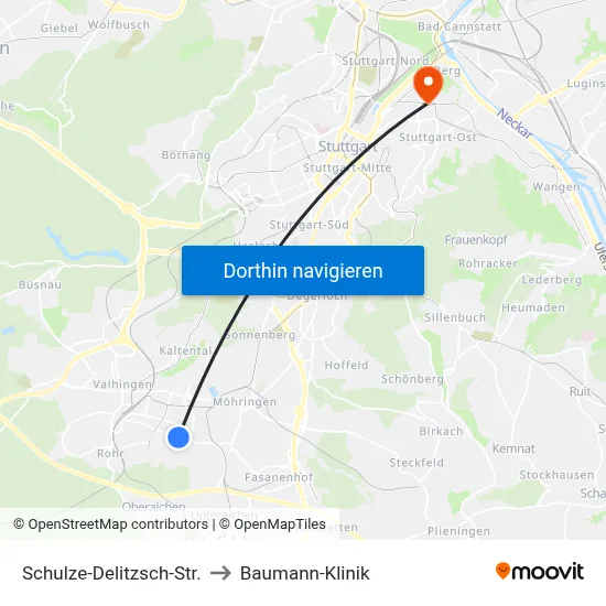 Schulze-Delitzsch-Str. to Baumann-Klinik map