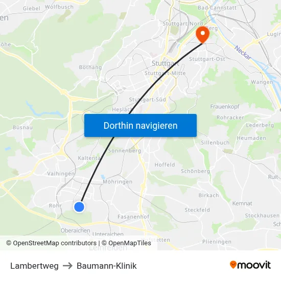 Lambertweg to Baumann-Klinik map