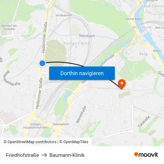 Friedhofstraße to Baumann-Klinik map