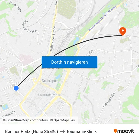 Berliner Platz (Hohe Straße) to Baumann-Klinik map