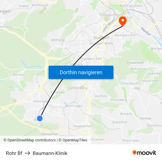 Rohr Bf to Baumann-Klinik map