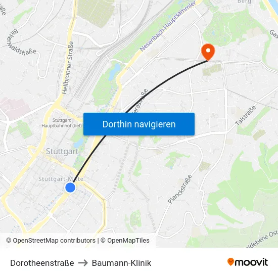 Dorotheenstraße to Baumann-Klinik map