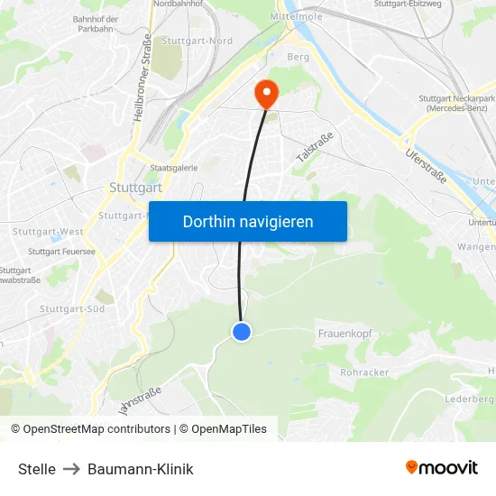 Stelle to Baumann-Klinik map