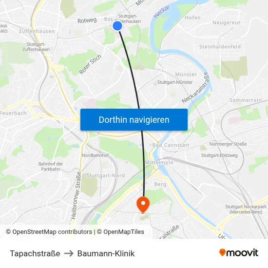 Tapachstraße to Baumann-Klinik map