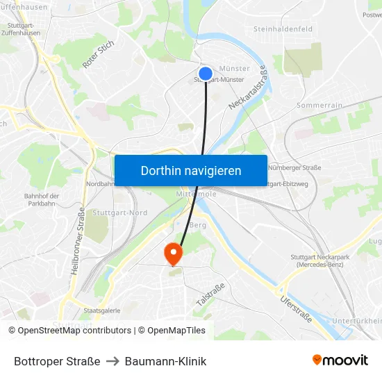 Bottroper Straße to Baumann-Klinik map