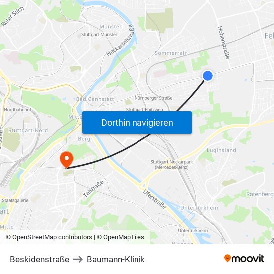 Beskidenstraße to Baumann-Klinik map