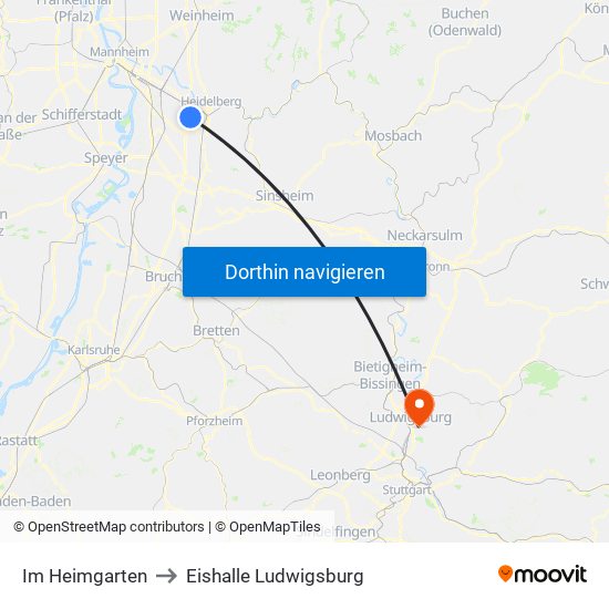 Im Heimgarten to Eishalle Ludwigsburg map