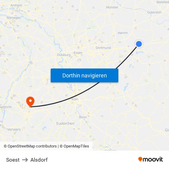 Soest to Alsdorf map