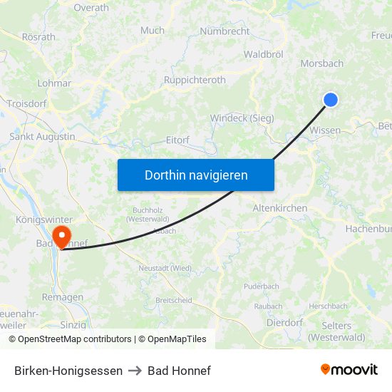 Birken-Honigsessen to Bad Honnef map