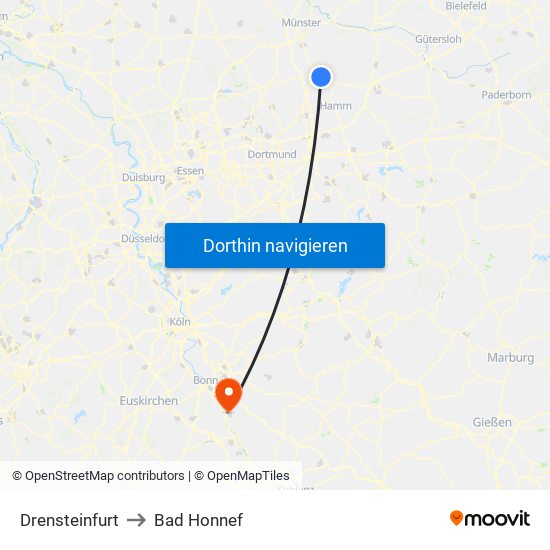 Drensteinfurt to Bad Honnef map