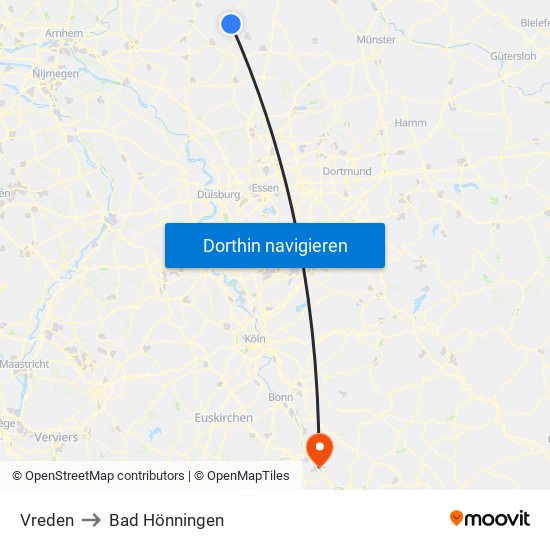 Vreden to Bad Hönningen map