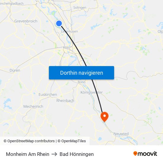 Monheim Am Rhein to Bad Hönningen map