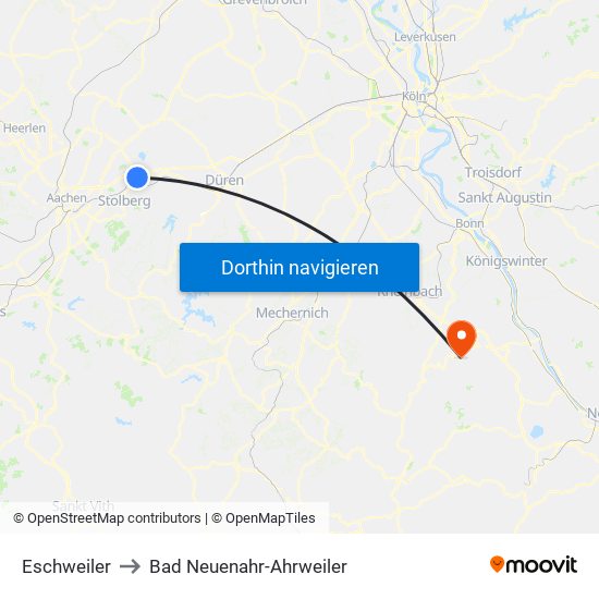 Eschweiler to Bad Neuenahr-Ahrweiler map