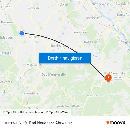 Vettweiß to Bad Neuenahr-Ahrweiler map