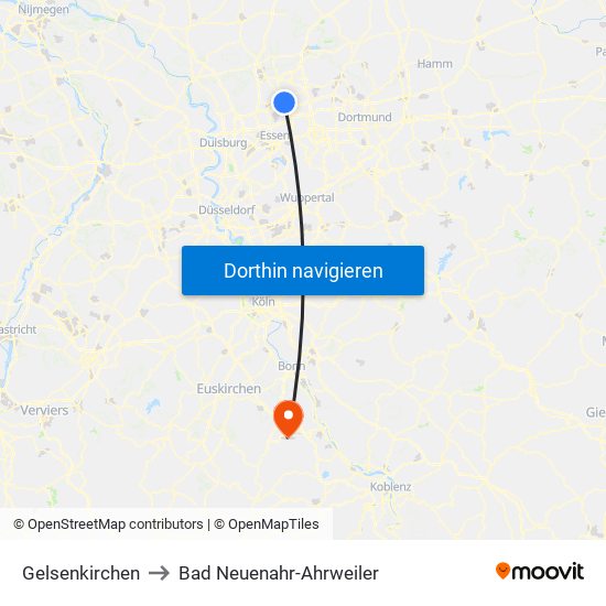 Gelsenkirchen to Bad Neuenahr-Ahrweiler map