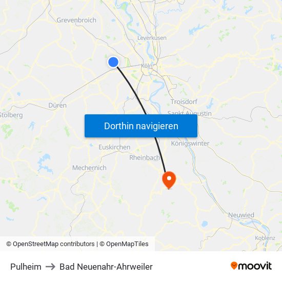 Pulheim to Bad Neuenahr-Ahrweiler map