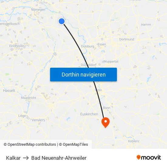 Kalkar to Bad Neuenahr-Ahrweiler map