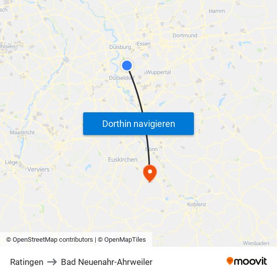 Ratingen to Bad Neuenahr-Ahrweiler map