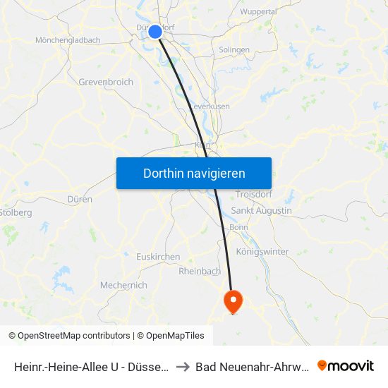 Heinr.-Heine-Allee U - Düsseldorf to Bad Neuenahr-Ahrweiler map