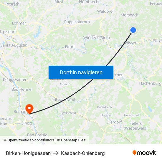 Birken-Honigsessen to Kasbach-Ohlenberg map