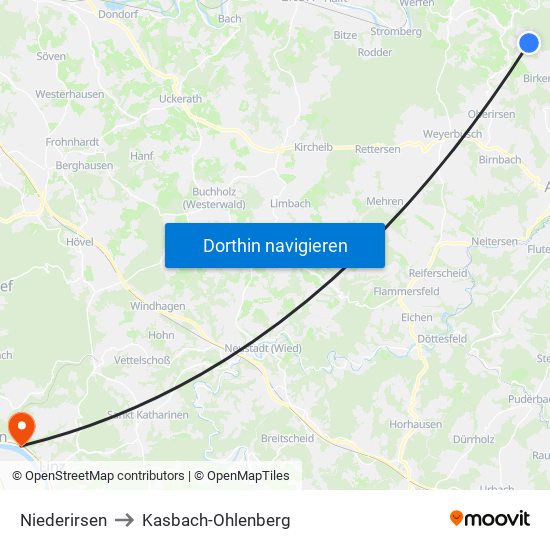 Niederirsen to Kasbach-Ohlenberg map