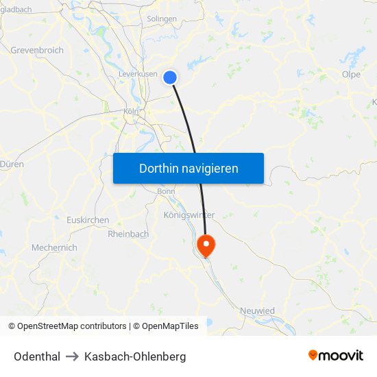 Odenthal to Kasbach-Ohlenberg map