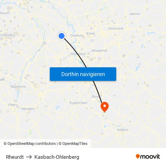 Rheurdt to Kasbach-Ohlenberg map