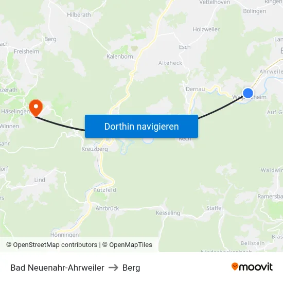 Bad Neuenahr-Ahrweiler to Berg map