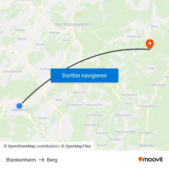 Blankenheim to Berg map