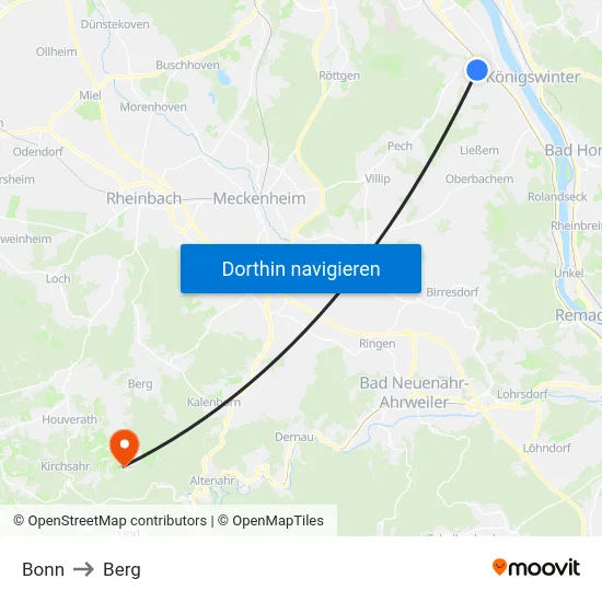 Bonn to Berg map