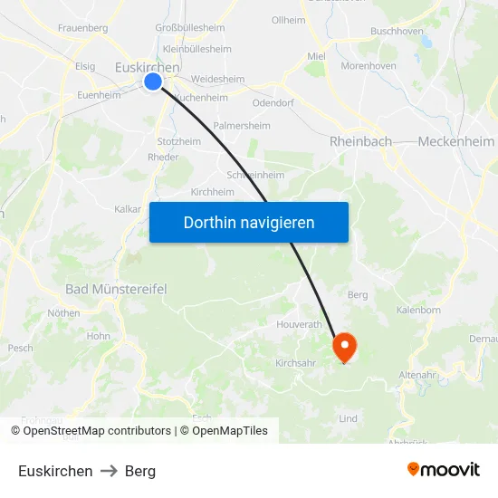 Euskirchen to Berg map