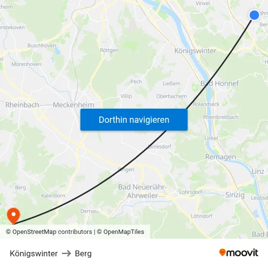 Königswinter to Berg map