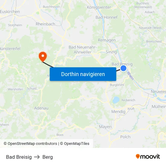 Bad Breisig to Berg map