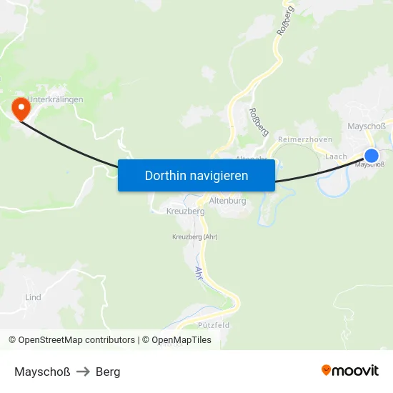 Mayschoß to Berg map