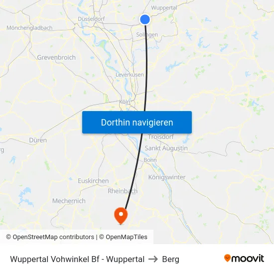 Wuppertal Vohwinkel Bf - Wuppertal to Berg map