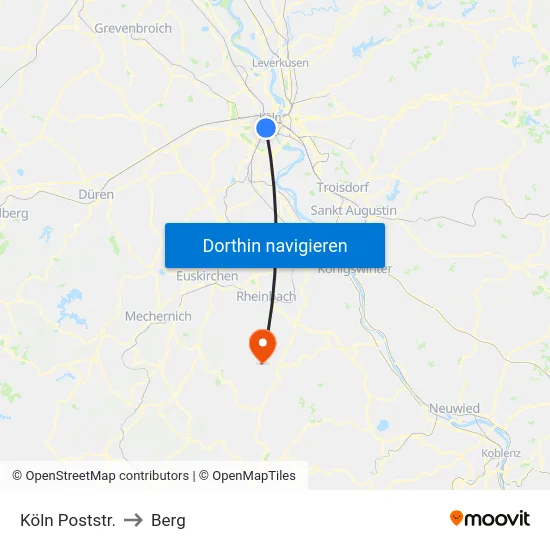 Köln Poststr. to Berg map