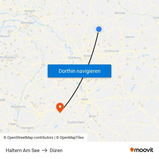 Haltern Am See to Düren map