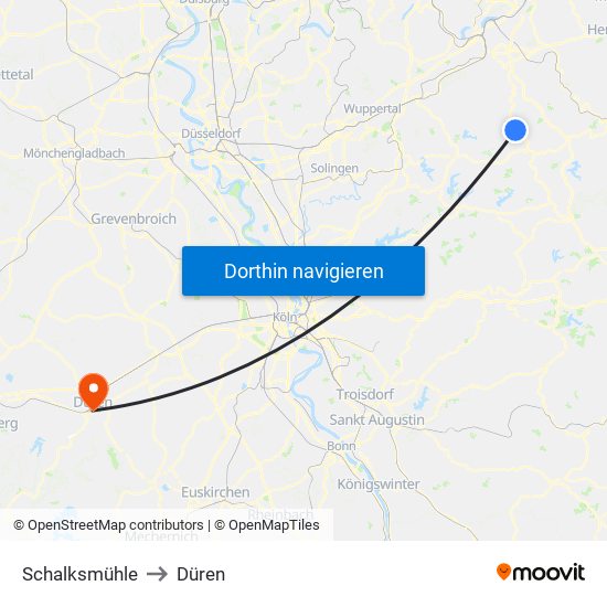 Schalksmühle to Düren map