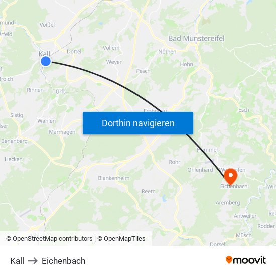 Kall to Eichenbach map