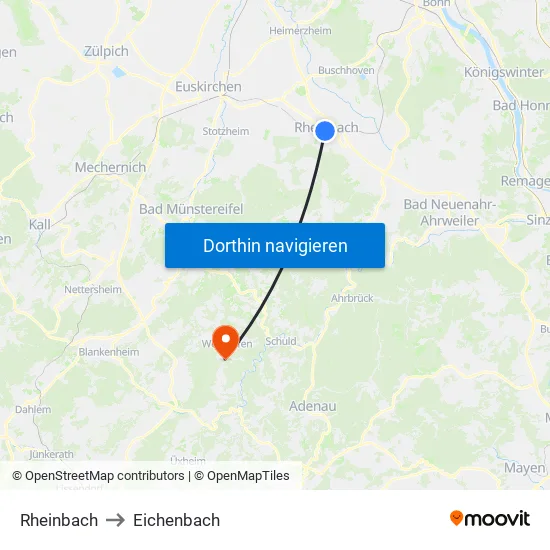 Rheinbach to Eichenbach map